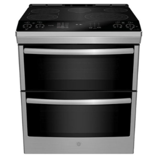 OPEN BOX GE Profile 30" Slide-In Double Oven Electric Range with No-Preheat Air Fry - PCS980YM3FS