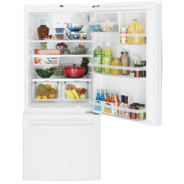 NEW GE® ENERGY STAR® 21.0 Cu. Ft. Bottom-Freezer Refrigerator FGDE21DGKWW - Image 3